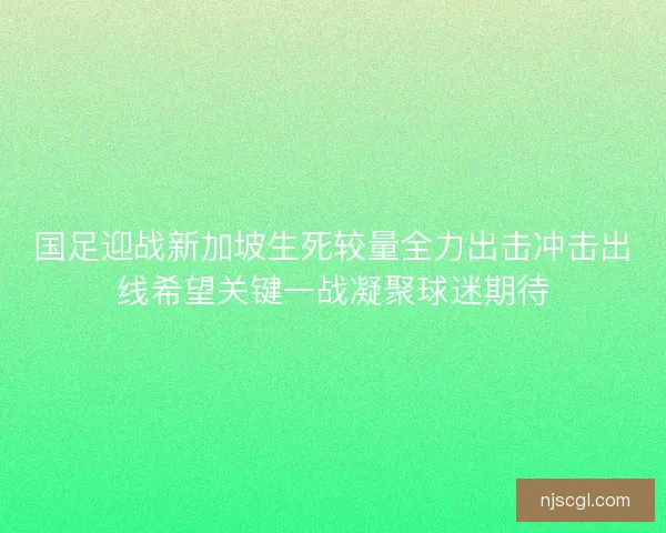 国足迎战新加坡生死较量全力出击冲击出线希望关键一战凝聚球迷期待